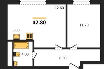 Фото №1: 1-комнатная квартира 42 м², 4/17 эт. - Яблоновский, мкр. ЖК Грин Эппл,