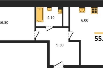 Фото №1: 1-комнатная квартира 55 м², 9/17 эт. - Яблоновский, мкр. ЖК Грин Эппл,