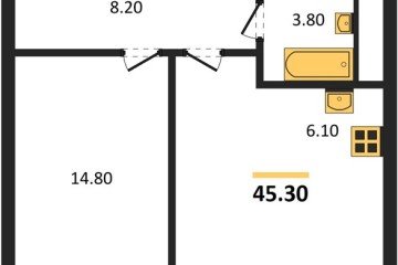 Фото №1: 1-комнатная квартира 45 м², 7/17 эт. - Яблоновский, мкр. ЖК Грин Эппл,