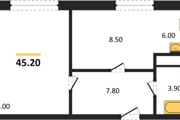 Фото №1: 1-комнатная квартира 45 м², 11/17 эт. - Яблоновский, мкр. ЖК Грин Эппл,