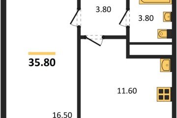 Фото №1: 1-комнатная квартира 35 м², 3/17 эт. - Яблоновский, мкр. ЖК Грин Эппл,