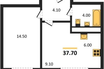 Фото №1: 1-комнатная квартира 37 м², 5/17 эт. - Яблоновский, мкр. ЖК Грин Эппл,
