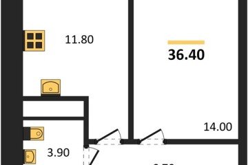 Фото №1: 1-комнатная квартира 36 м², 13/17 эт. - Яблоновский, мкр. ЖК Грин Эппл,