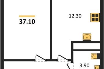Фото №1: 1-комнатная квартира 37 м², 2/17 эт. - Яблоновский, мкр. ЖК Грин Эппл,