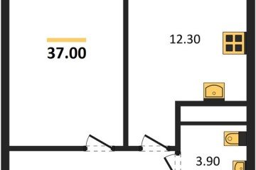 Фото №1: 1-комнатная квартира 37 м², 10/17 эт. - Яблоновский, мкр. ЖК Грин Эппл,