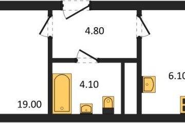 Фото №1: 1-комнатная квартира 46 м², 11/17 эт. - Яблоновский, мкр. ЖК Грин Эппл,