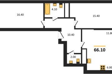Фото №1: 2-комнатная квартира 66&nbsp;м², 3/17&nbsp;эт. - Яблоновский, мкр. ЖК Грин Эппл, 