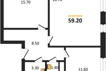 Фото №1: 2-комнатная квартира 59&nbsp;м², 7/17&nbsp;эт. - Яблоновский, мкр. ЖК Грин Эппл, 