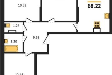 Фото №1: 3-комнатная квартира 68 м², 10/12 эт. - Краснодар, мкр. ЖК Смородина,
