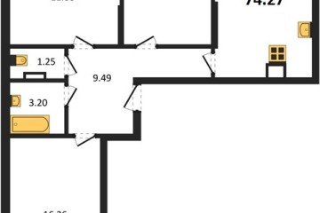 Фото №1: 3-комнатная квартира 74 м², 14/19 эт. - Краснодар, мкр. ЖК Смородина,