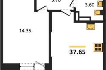 Фото №1: 1-комнатная квартира 37 м², 10/12 эт. - Краснодар, мкр. ЖК Смородина,