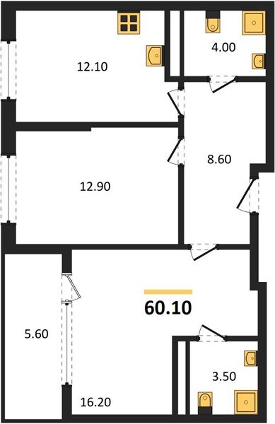 Фото №1: 2-комнатная квартира 62&nbsp;м², 18/18&nbsp;эт. - Краснодар, Карасунский внутригородской округ, мкр. ЖК Первое Место