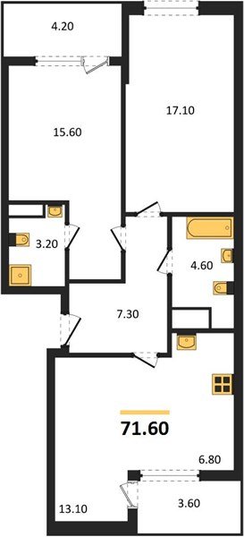 Фото №1: 2-комнатная квартира 75&nbsp;м², 5/18&nbsp;эт. - Краснодар, Карасунский внутригородской округ, мкр. ЖК Первое Место