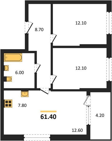 Фото №1: 2-комнатная квартира 63&nbsp;м², 2/18&nbsp;эт. - Краснодар, Карасунский внутригородской округ, мкр. ЖК Первое Место
