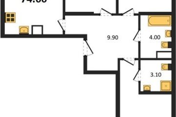 Фото №1: 3-комнатная квартира 78 м², 8/18 эт. - Краснодар, мкр. ЖК Первое Место,