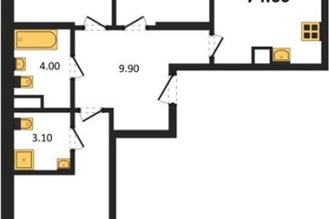 Фото №1: 3-комнатная квартира 78 м², 9/18 эт. - Краснодар, мкр. ЖК Первое Место,
