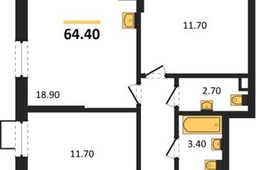 Фото №1: 2-комнатная квартира 64 м², 9/18 эт. - Краснодар, мкр. Парк Победы,