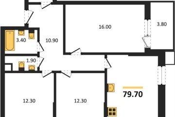 Фото №1: 3-комнатная квартира 79 м², 3/18 эт. - Краснодар, мкр. Парк Победы,