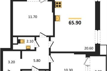 Фото №1: 2-комнатная квартира 65 м², 13/18 эт. - Краснодар, мкр. Парк Победы,