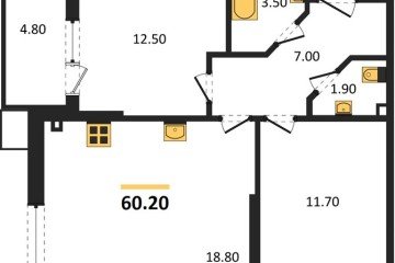 Фото №1: 2-комнатная квартира 60 м², 2/18 эт. - Краснодар, мкр. Парк Победы,