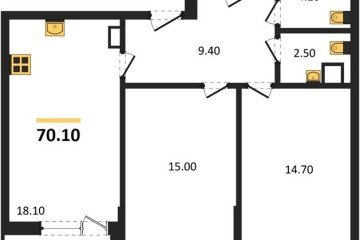 Фото №1: 2-комнатная квартира 70 м², 3/18 эт. - Краснодар, мкр. Парк Победы,