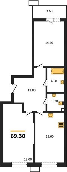 Фото №1: 2-комнатная квартира 69&nbsp;м², 2/14&nbsp;эт. - Майкоп, мкр. ЖК Звезды