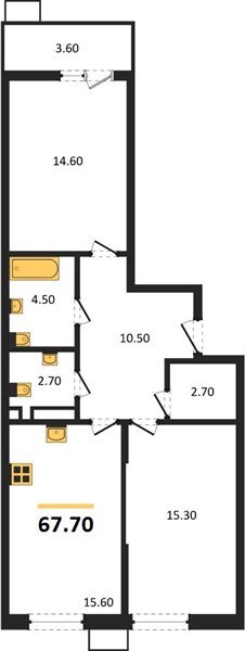 Фото №1: 2-комнатная квартира 67&nbsp;м², 11/14&nbsp;эт. - Майкоп, мкр. ЖК Звезды