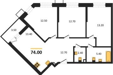 Фото №1: 3-комнатная квартира 74 м², 2/14 эт. - Майкоп, мкр. ЖК Звезды,
