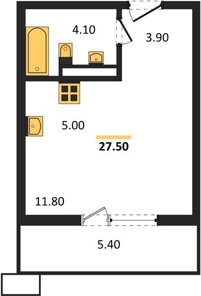 Фото №1: Студия 27&nbsp;м², 11/14&nbsp;эт. - Майкоп, мкр. ЖК Звезды