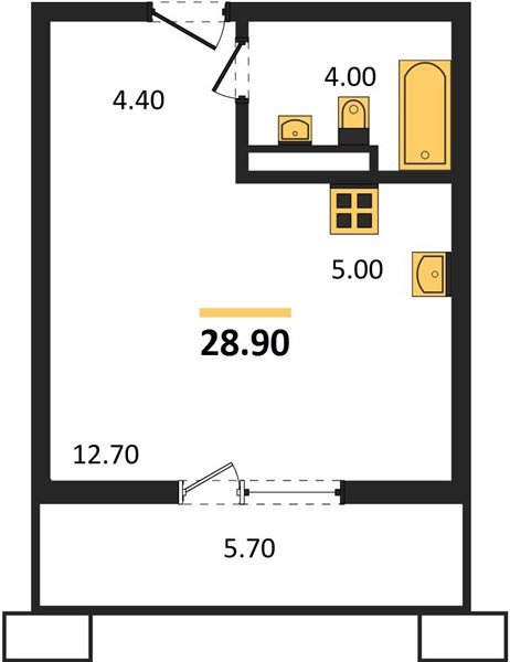 Фото №1: Студия 28&nbsp;м², 10/14&nbsp;эт. - Майкоп, мкр. ЖК Звезды