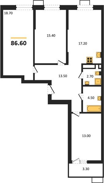 Фото №1: 3-комнатная квартира 86&nbsp;м², 5/14&nbsp;эт. - Майкоп, мкр. ЖК Звезды