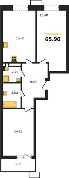 Фото №1: 2-комнатная квартира 65&nbsp;м², 9/14&nbsp;эт. - Майкоп, мкр. ЖК Звезды