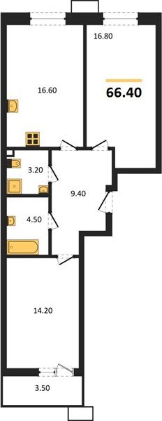 Фото №1: 2-комнатная квартира 66&nbsp;м², 2/14&nbsp;эт. - Майкоп, мкр. ЖК Звезды