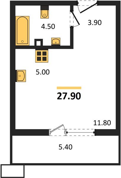 Фото №1: Студия 27&nbsp;м², 2/14&nbsp;эт. - Майкоп, мкр. ЖК Звезды