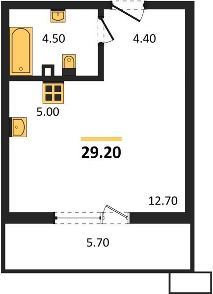 Фото №1: Студия 29&nbsp;м², 2/13&nbsp;эт. - Майкоп, мкр. ЖК Звезды