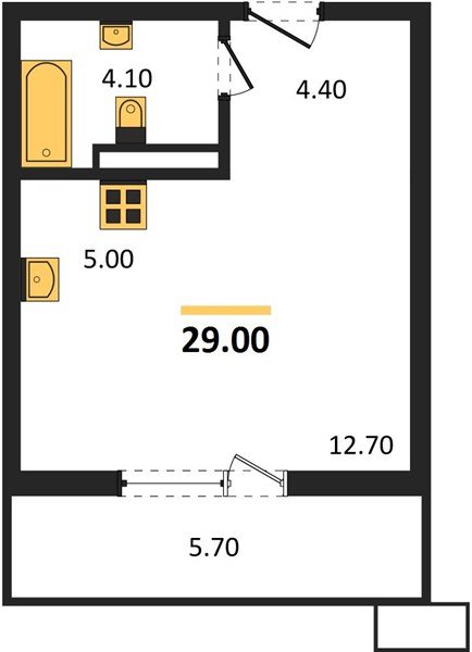 Фото №1: Студия 29&nbsp;м², 5/13&nbsp;эт. - Майкоп, мкр. ЖК Звезды