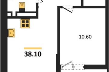 Фото №1: 1-комнатная квартира 38 м², 11/13 эт. - Майкоп, мкр. ЖК Звезды,