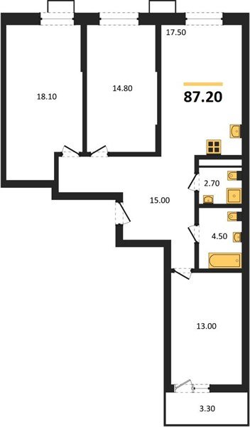 Фото №1: 3-комнатная квартира 87&nbsp;м², 3/13&nbsp;эт. - Майкоп, мкр. ЖК Звезды