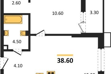 Фото №1: 1-комнатная квартира 38 м², 2/13 эт. - Майкоп, мкр. ЖК Звезды,
