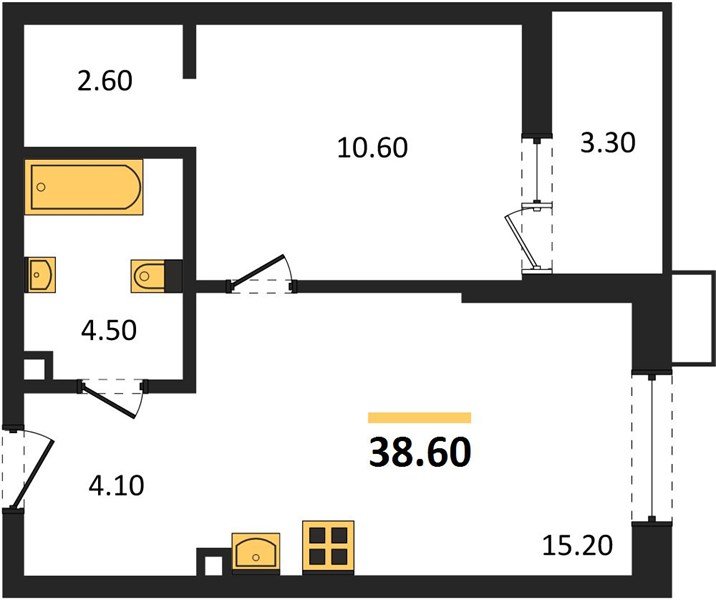 Фото №1: 1-комнатная квартира 38&nbsp;м², 2/13&nbsp;эт. - Майкоп, мкр. ЖК Звезды