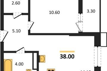 Фото №1: 1-комнатная квартира 38 м², 13/13 эт. - Майкоп, мкр. ЖК Звезды,