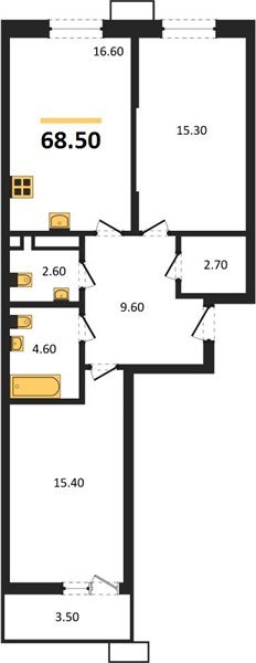 Фото №1: 2-комнатная квартира 68&nbsp;м², 3/13&nbsp;эт. - Майкоп, мкр. ЖК Звезды