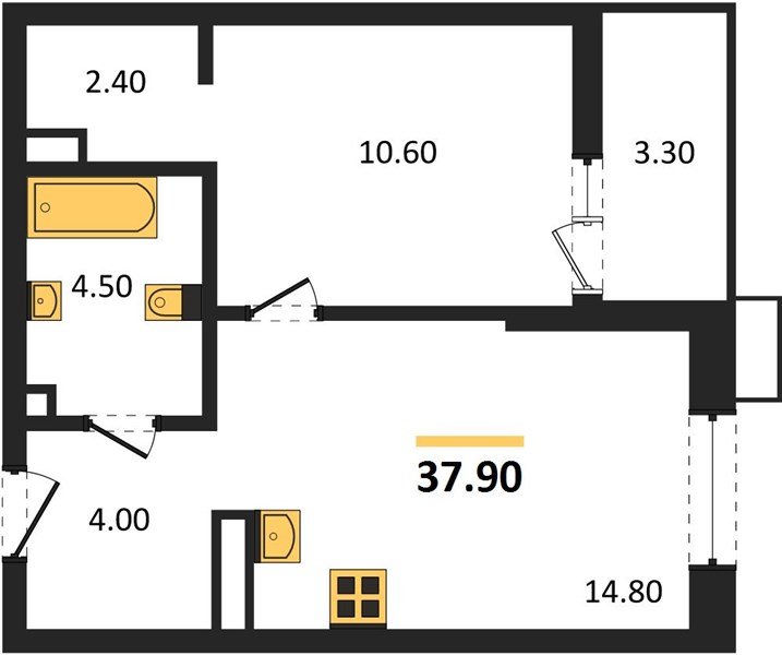 Фото №1: 1-комнатная квартира 37&nbsp;м², 13/13&nbsp;эт. - Майкоп, мкр. ЖК Звезды