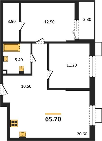 Фото №1: 2-комнатная квартира 65&nbsp;м², 2/13&nbsp;эт. - Майкоп, мкр. ЖК Звезды