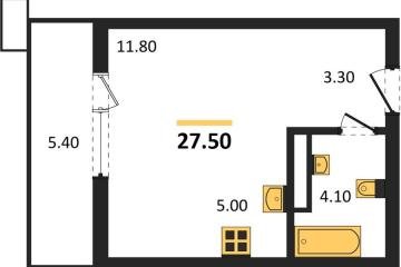 Фото №1: Студия 27 м², 11/13 эт. - Майкоп, мкр. ЖК Звезды,