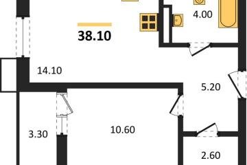 Фото №1: 1-комнатная квартира 38 м², 11/13 эт. - Майкоп, мкр. ЖК Звезды,