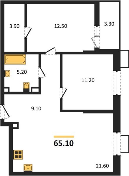 Фото №1: 2-комнатная квартира 65&nbsp;м², 8/13&nbsp;эт. - Майкоп, мкр. ЖК Звезды
