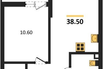 Фото №1: 1-комнатная квартира 38 м², 2/13 эт. - Майкоп, мкр. ЖК Звезды,