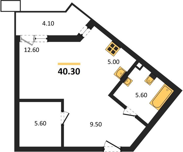Фото №1: Студия 40&nbsp;м², 2/13&nbsp;эт. - Майкоп, мкр. ЖК Звезды