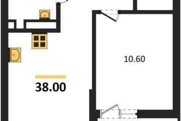 Фото №1: 1-комнатная квартира 38 м², 9/13 эт. - Майкоп, мкр. ЖК Звезды,